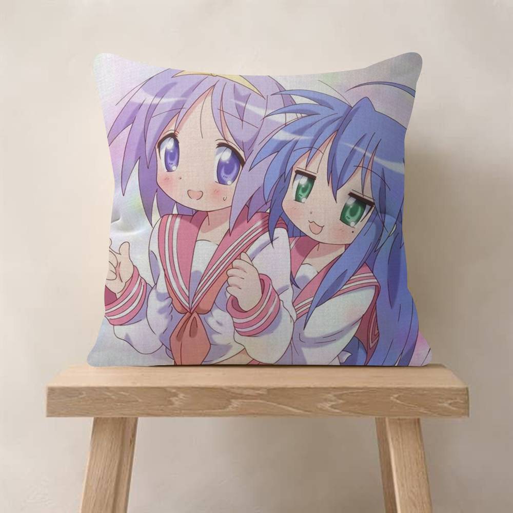 Anime LLucky StarS Cute Girl Maple Design Cushion Cover Happy Autumn Harvest Decor Holiday Decorati Pillow Cover