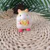 Miniature Foodie Hamster Figurine Fun Wooden Carvings Animal Statue Ornament for Nursery and Bedroom Desktop Decors Gift