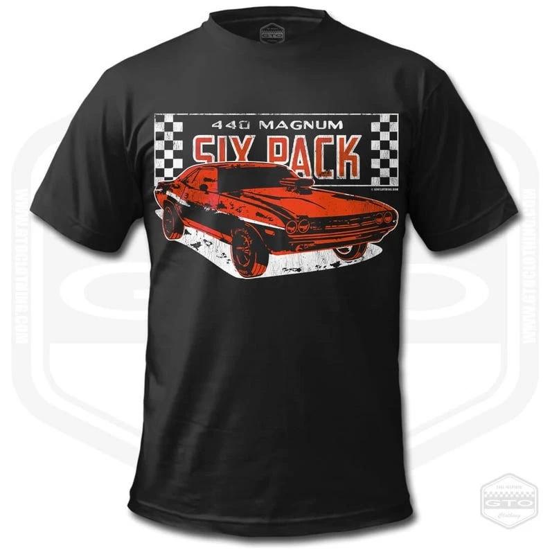 1971 Challenger Six Pack T-Shirt Men American Muscle Car Fan Art L