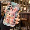 Phone Case: 2D Flat, Suitable for Samsung Galaxy A34 A35 M05 M06 S20 S22 S21 FE Plus 5G, Pink Little Bunny, Perfect Christmas and Halloween Holiday Gi