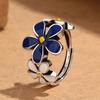 Vintage Colorful Flower Ring with Adjustable Opening
