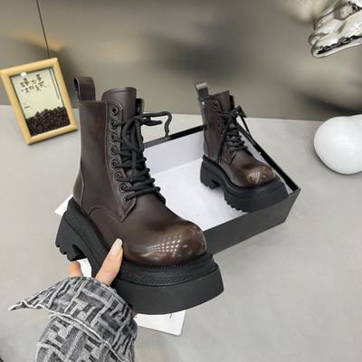 Modă AJGS Minimalist cu Șireturi Combat pentru Femei Cizme cu Toc Gros cu Platformă Femei Stil Britanic Talpă Groasă Măresc Înălțimea Cizme Casual