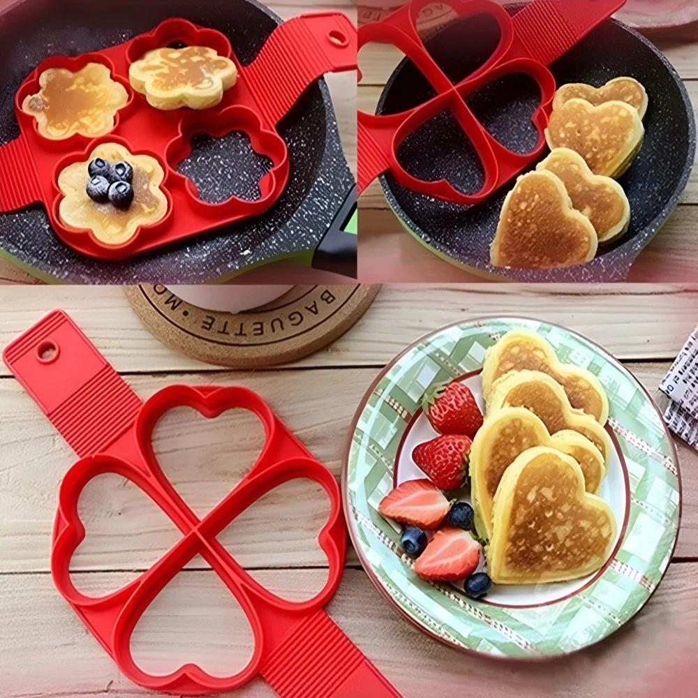 Pancake Maker Mold Egg Cooker Fried Egg Shaper Kitchen Omelet Silicone Nonstick Egg Pancake Ring 4/7 Cavity Moulds for Cooking