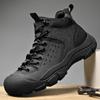 High Quality Mens Outdoor Shoes Non-Slip Hiking Winter Snow Boots Men Genuine Leather Desert Ankle Boots Warm Plush Fur Shoes