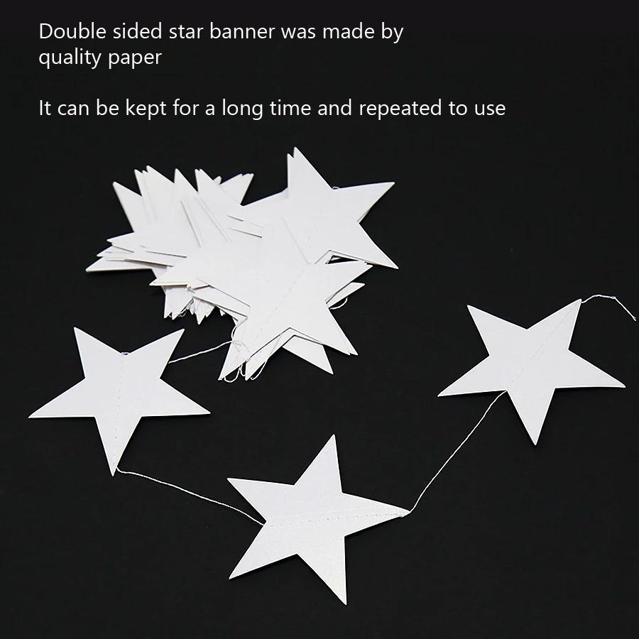 1PC 7cm/2.76inch Shining Star Paper Drop Garland Banner Gold Silver Bunting Banner For Shower Room Wedding Hanging Decoration