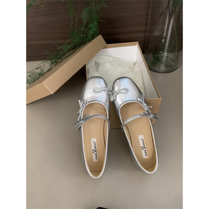 Sanfte Abendbrise mit Rock Mary Jane Schuhe Mädchen 2025 neu Nische Schleife Ballerinas Fee Einzelne Schuhe