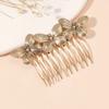 Women Hair Comb Metal Butterfly Bridal Hair Pins Clips Ornaments Fashion Jewelry Wedding Hair Accessories Headdress Wholesale