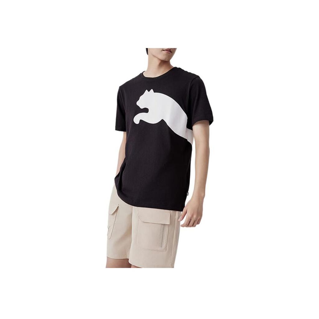Puma T-shirt Casual Girocollo con Stampa Logo Uomo Top Nero 678086-01