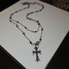 Sweet cool wind diamond cross necklace retro dark wind personality collarbone chain punk versatile temperament necklace wholesale