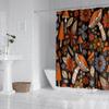 1 piece of 180x180cm orange mushroom digital printing shower curtain partition, bathroom waterproof and mold resistant