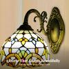 Sconce Lamp with Stained Glass Shade Classic Wall Compact