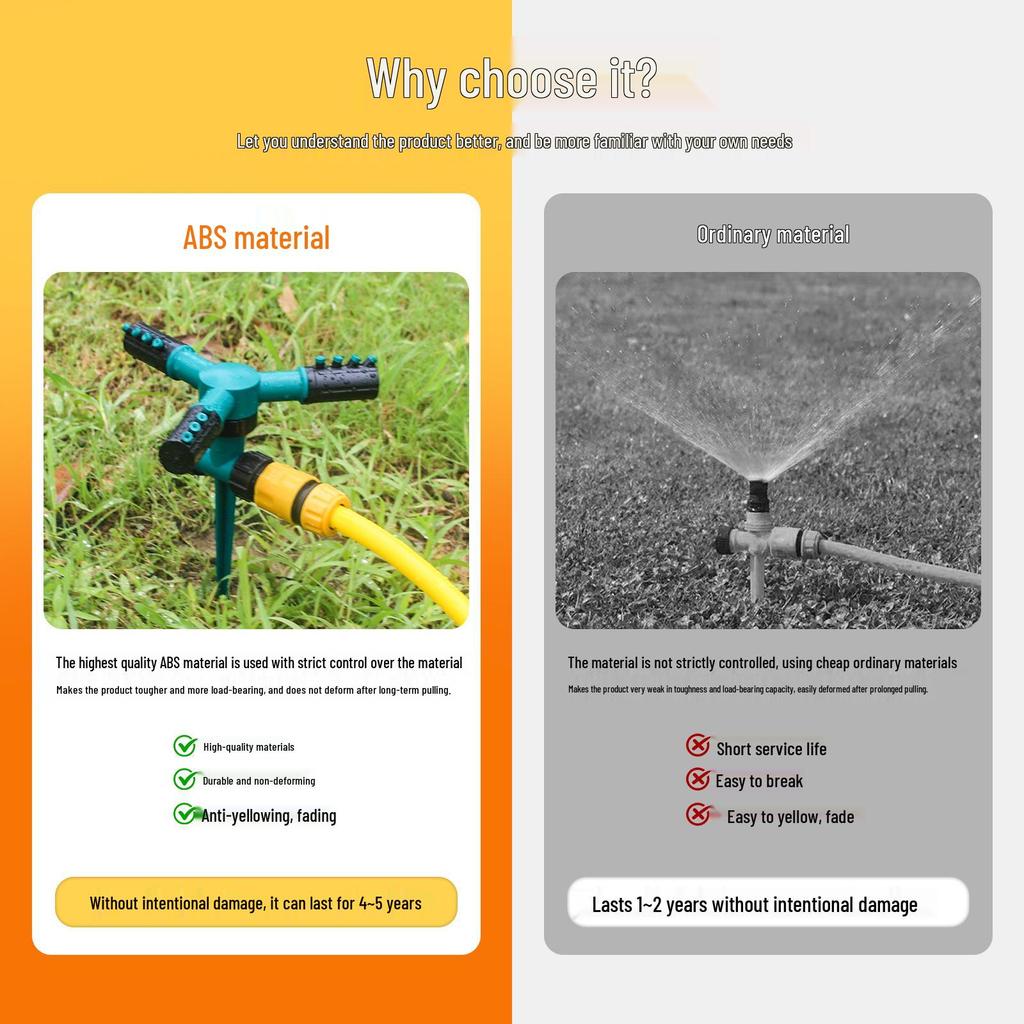 360° Rotating Oscillating Ground Insert Sprinkler for Automatic Lawn Watering