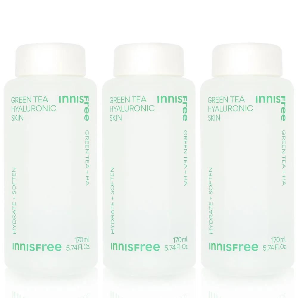 Innisfree Green Tea Hyaluronic Acid Skin 170mL (3 bottles)