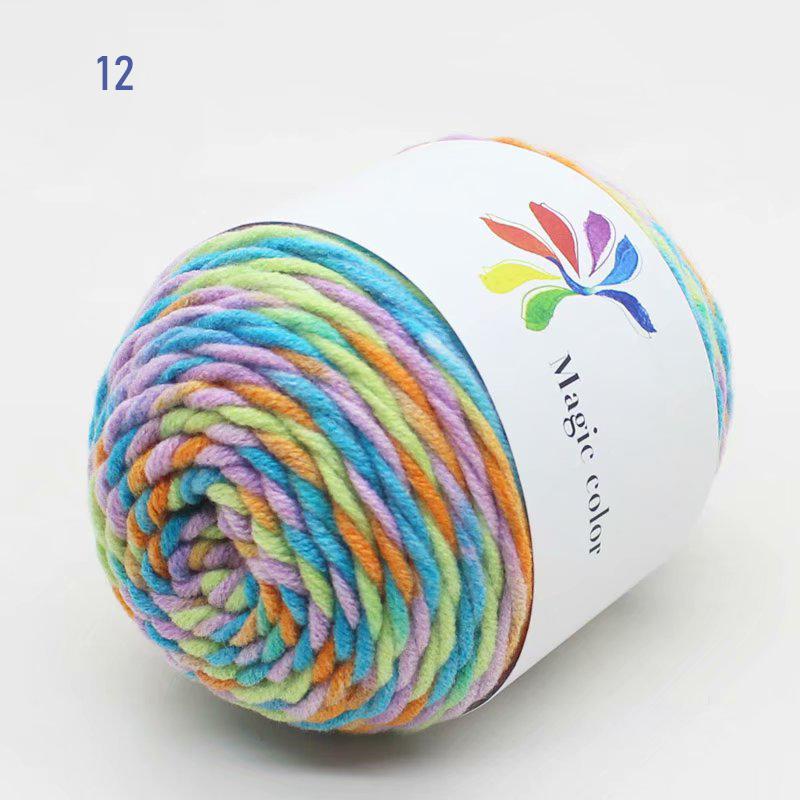 50g/Ball Adult Scarf Colorful Segment Dyeing 8 Strands Cotton Yarn Yarn DIY Hand Knitted
