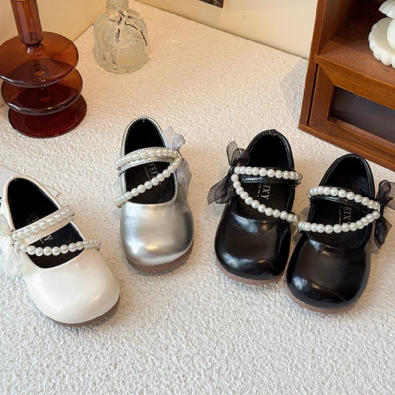 Girls Princess Shoes Children's Leather Shoes Pearl Mary Jane Shoes Fashion Performance Shoes