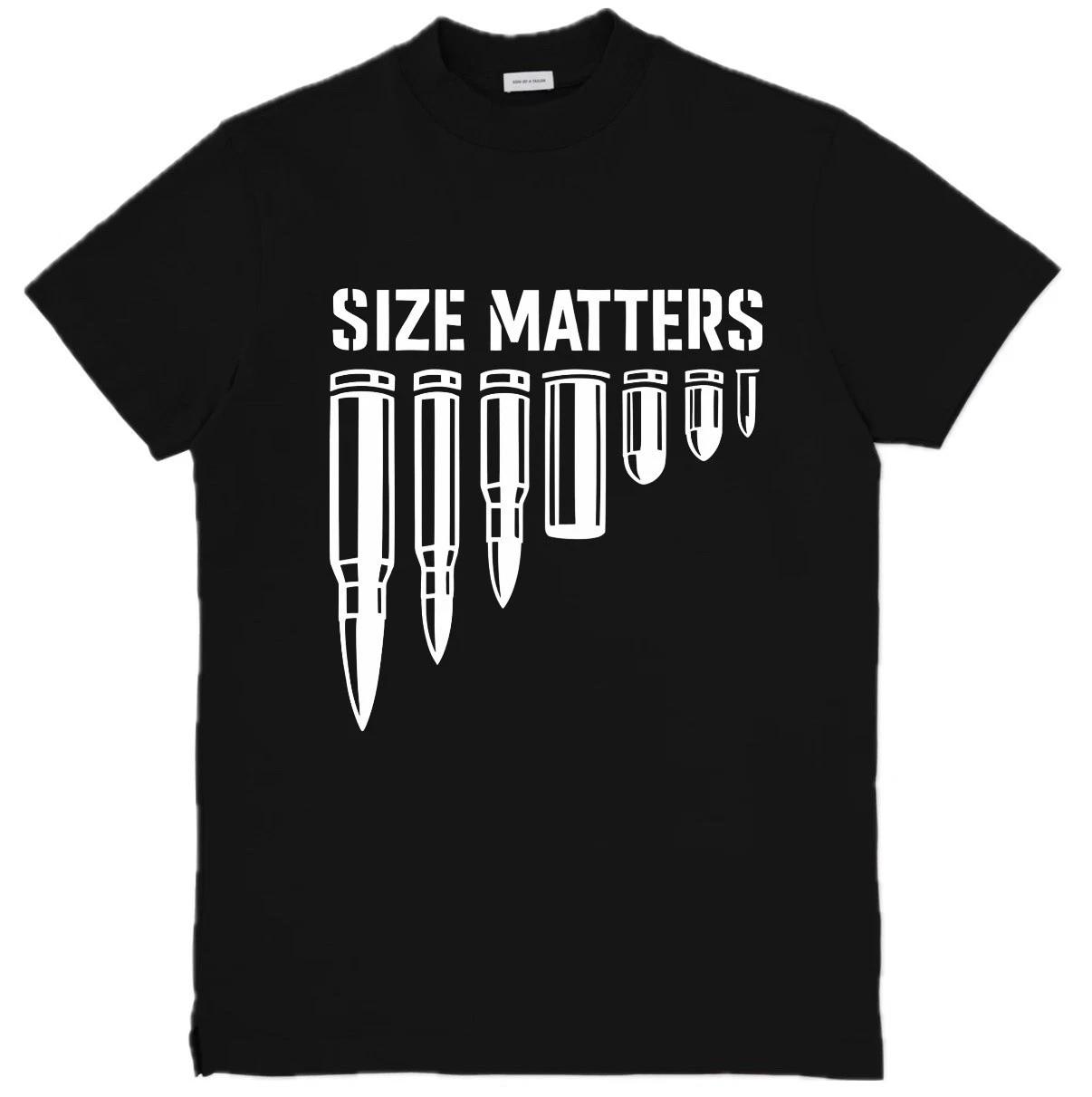 Size Matters Skull Graphic T-Shirt Top Tee Size S-3XL 4XL