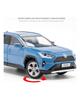Model auta v měřítku 1/24 Toyota RAV 4 litý tlakový odlitek zpět s ovládáním klíče od auta Zvukové světlo Model Měřítko Auta Děti Kluci Hračky Dárky