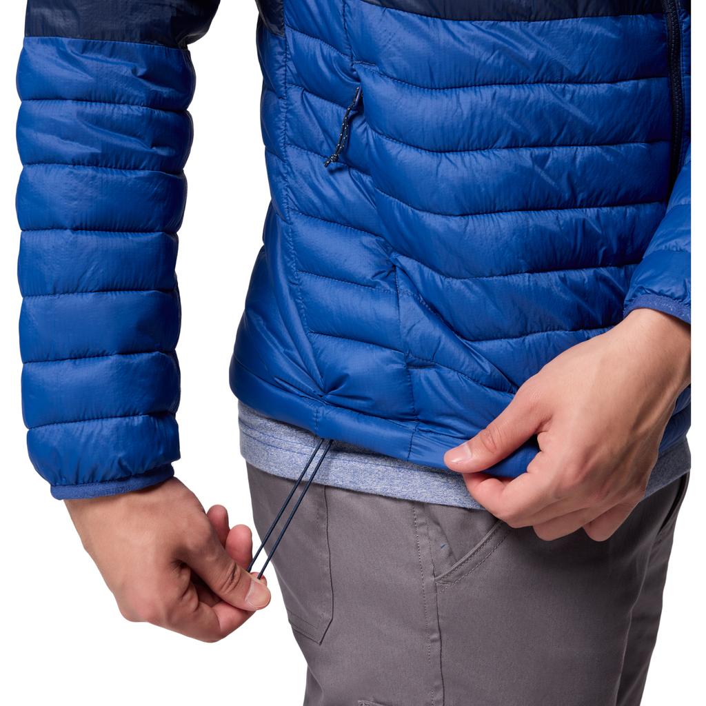 Columbia Powder Pass Hooded Jacket, Mens blue Jacket