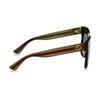GUCCI Simple Red and Green Webbing Square Frame Polycarbonate Round Sunglasses Unisex