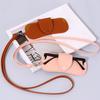 Solid Color Sunglasses Pouch PU Leather Hanging Sunglasses  Eyewear Accessories