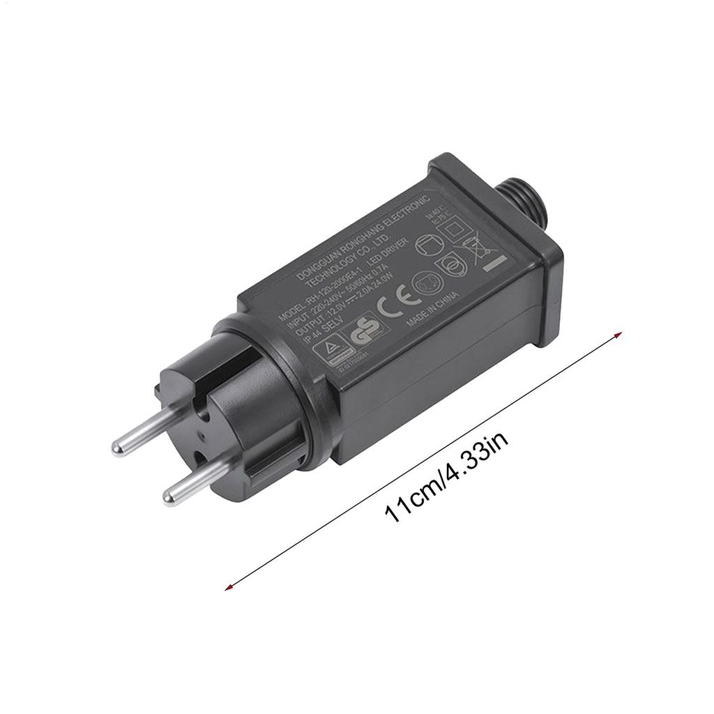 Adaptador de Corriente para Luces LED 12V Enchufe UE Adaptador de Corriente para Guirnaldas Luminosas Transformador Impermeable IP44 para Inflables Decoración Exterior