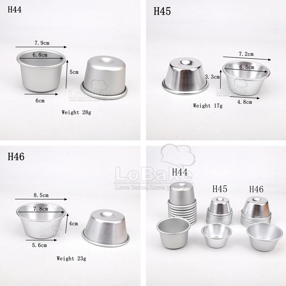 10pcs Concave Round Cup with Cavity Aluminium Cake Mould Steamed Mini Mousse Cheese Mold Egg Tart Holder DIY Baking Tools