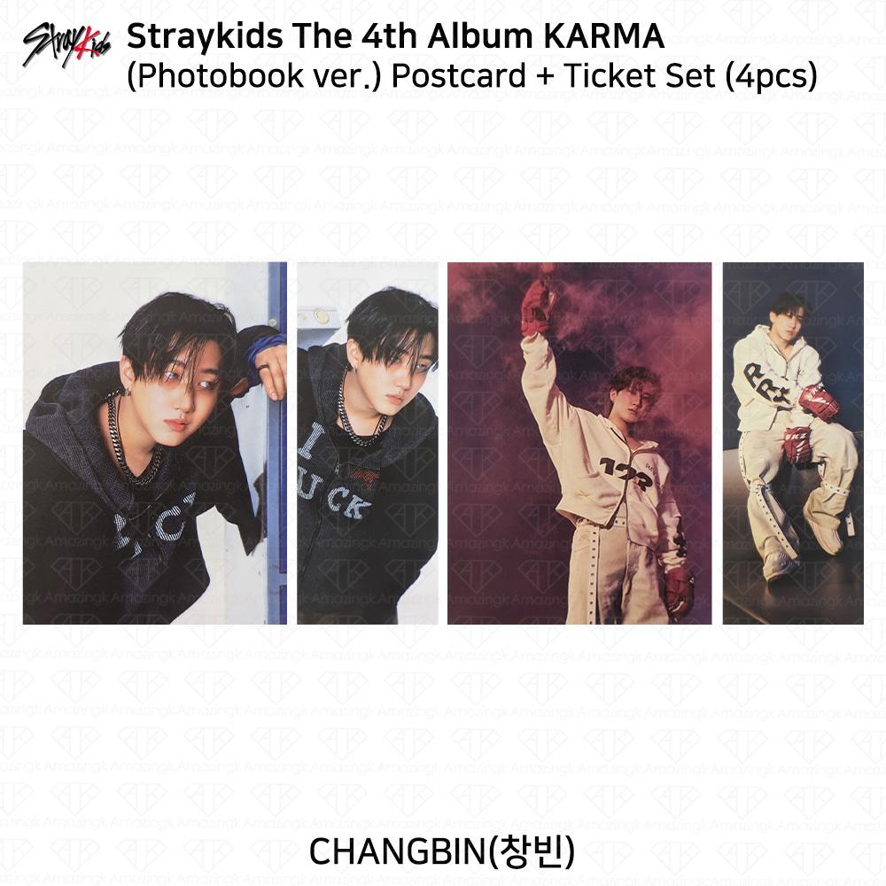 

Stray Kids 4-й альбом Karma версія фотокниги Офіційна фотокартка Changbin Postcard Ticket