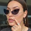 Unique Rimless Cat Eye Sunglasses for Women Fashion Brand Diamond Butterfly Sun Glasses Ladies Trendy Luxury Oversized Shades