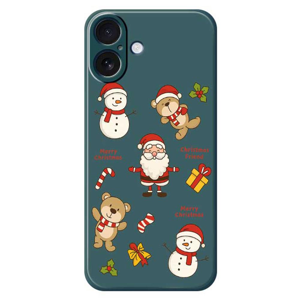 Für iPhone 17 Hülle Weihnachten Freunde Musterdruck Gerade Kante TPU Handy Rückseite