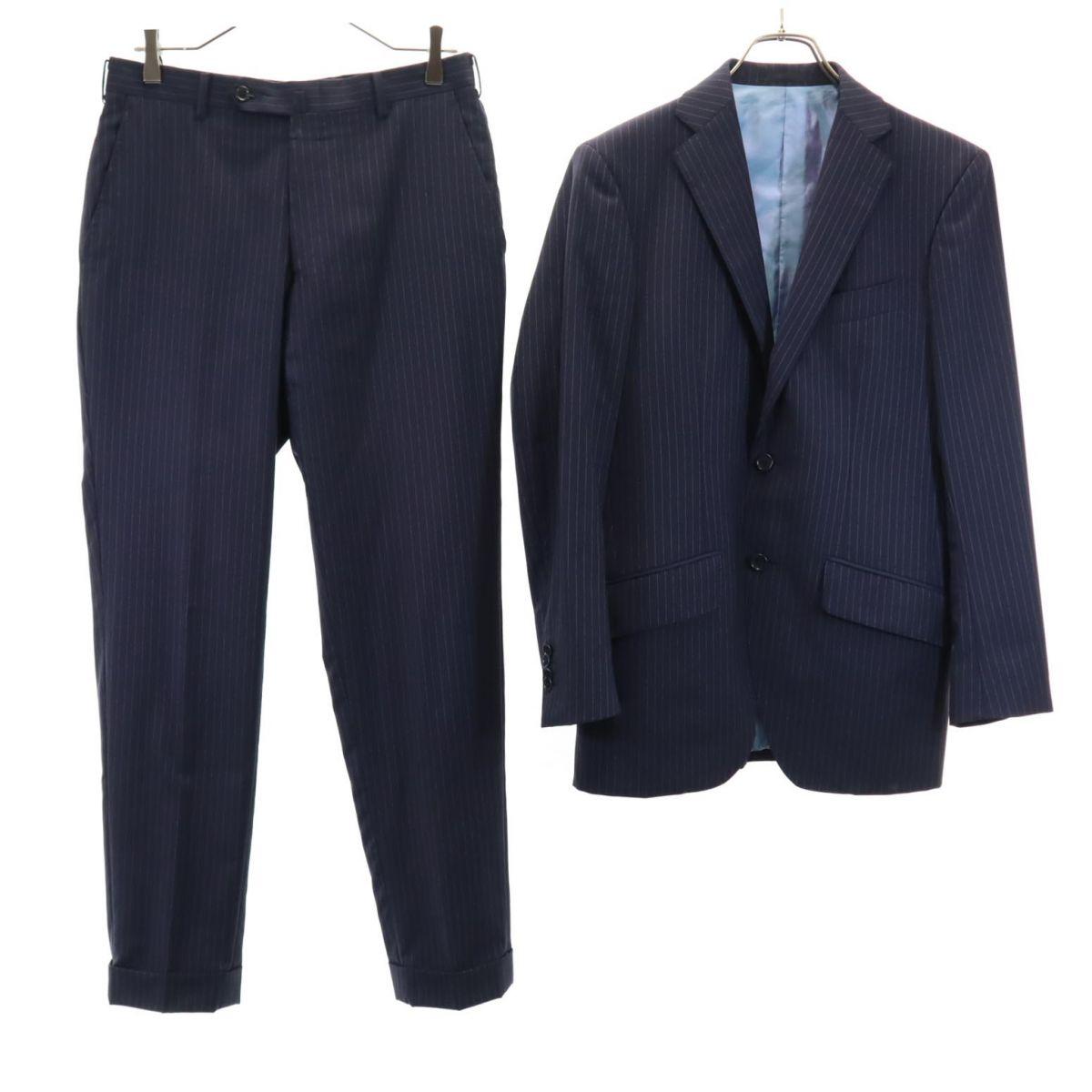 

REDA Сделано в Японии шерстяной костюм в полоску Комплект Темно-синий Мужской Б/У