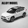 1/22 Toyota RAV4 SUV Alloy Cast Toy Car Model Sound and Light Pull Back Children's Toy Collectibles Birthday Gift