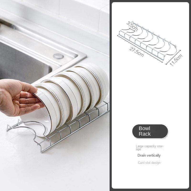 Iron Kitchen Dish Drying Rack Holder with Tray Tableware Storage Shelf Plate Dish Rack Drainer Cabinet kitchen Organizer