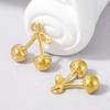 6pcs PVD Real Gold Plated Cherry Strawberry Flower Pendant Stainless Steel Charms For Jewelry Making Bulk Plant Charm Materials