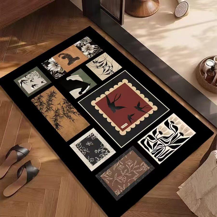 

Vintage Patchwork Carpet Mat Rug Botanical Animal Pattern Design Home Decoration Floor Mat Floor Mat Welcome Mat Home Mat 30X50CM