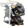 2D Acrylic Black Dragon Design Decorative Pendant Car Rearview Mirror Decoration Pendant Christmas Tree Ornament