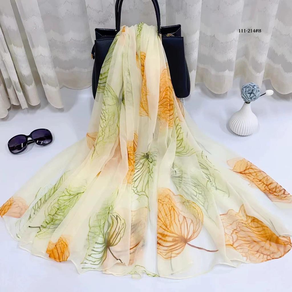 Silk Scarf Women Hijab Pashmina Long Beach Stoles Shawl Wrap Headbands Spring Warm Scarves Bandana Ladies Neckscarf Foulard