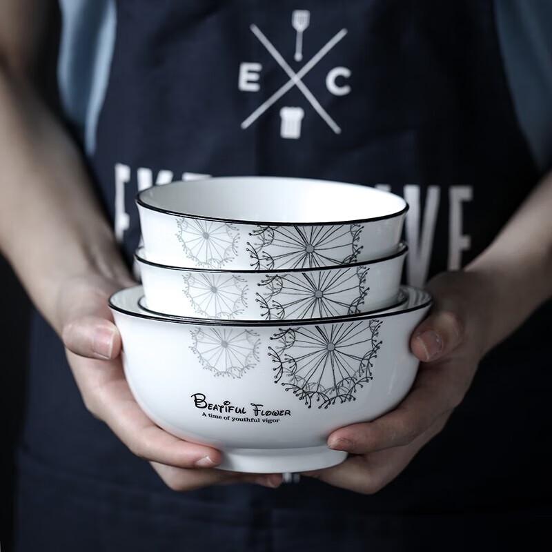 Sushiceramics Löwenzahn 5-Zoll Keramik Reisschüssel Set