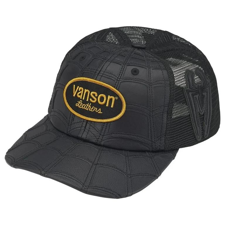 831626 Supreme x Vanson Leathers Spider-Man Mesh Back 6-Panel Black One-Size