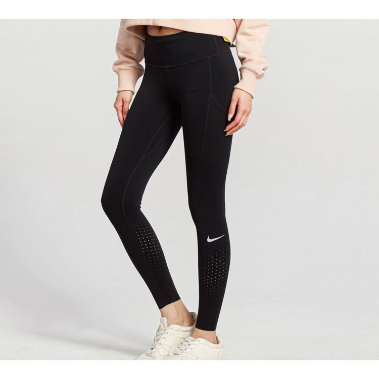 Nike Power Epic Lux Dri-FIT Běžecké legíny Žraločí fitness kalhoty Dámské spodní díly Černé CN8042-010