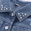 5-14 Years Kids Girls Denim Coat Lapel Button Jacket