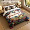 Floral Garden Theme Personalized 3Pcs Bedding Set Custom Text & Name 1 Sheet 2 Pillowcases Household Bedding 1pc