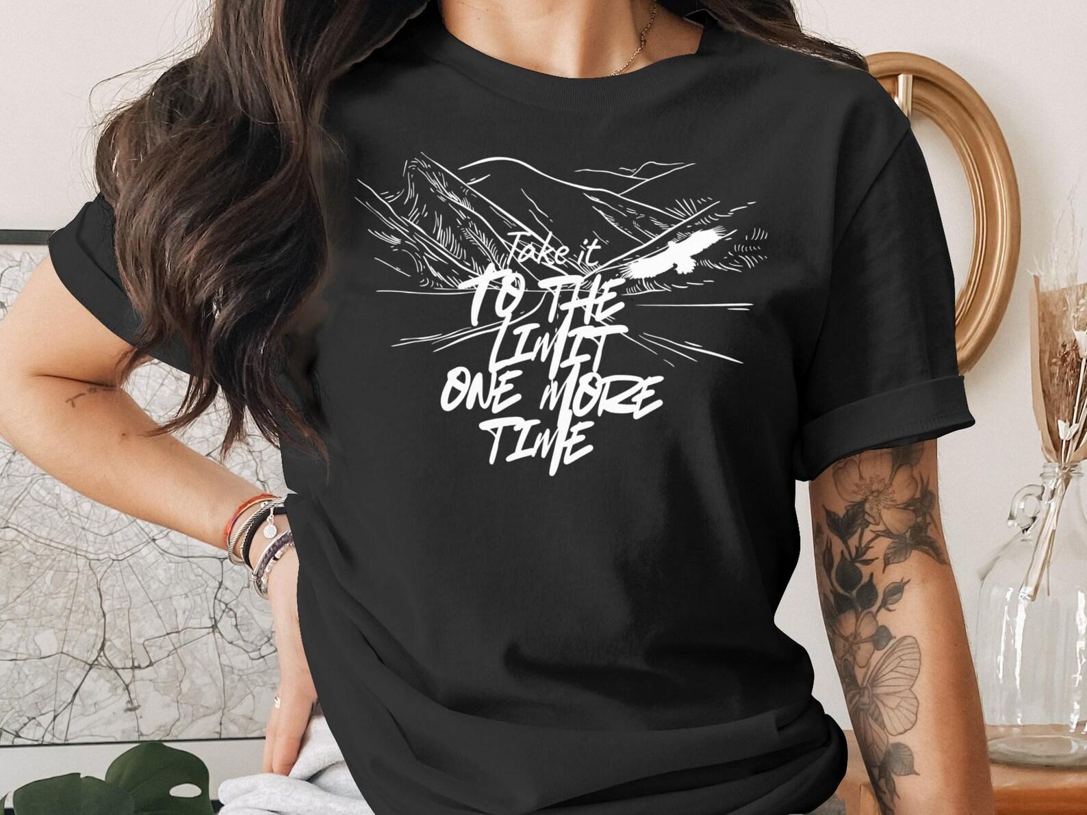 Motivational Mountain Eagle T-Shirt, Adventure Hike Graphic Tee L