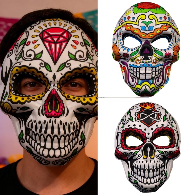 Realistic Skeleton Print EVA Party Mask Lightweight Face Cover Practical Design For Halloween Costume Cosplay Event