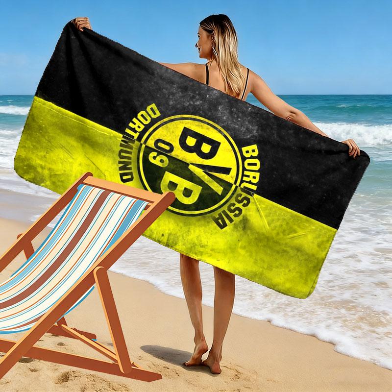 Borussia Print Beach Towel, Large Soft Quick Dry Towel for Beach Camping Swimming
