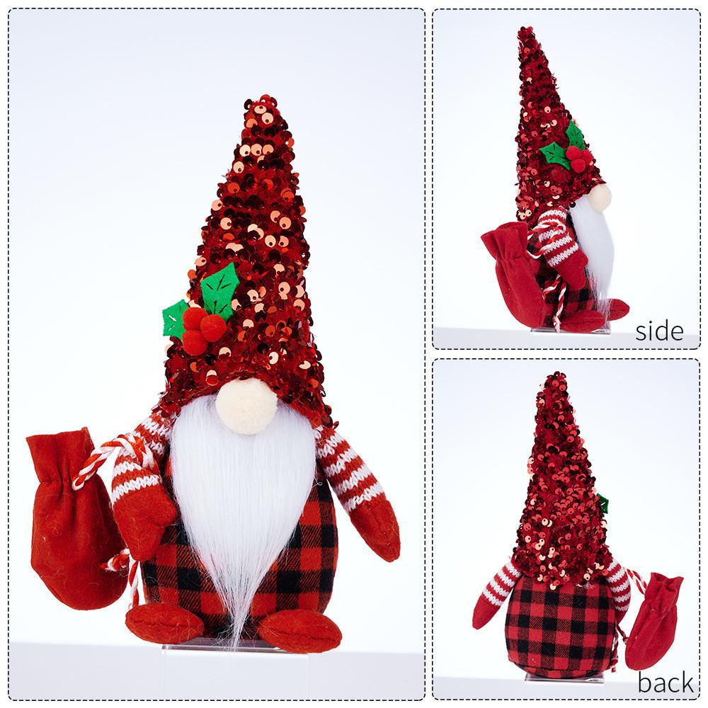 Festive 22 Year Christmas Decoration Plush Rudolph Gnome Gift Bag With Sequined Hat