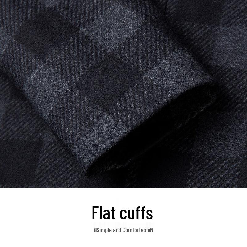 Caizi Men's Hooded Slim Fit Plaid Wool Blend Overcoat