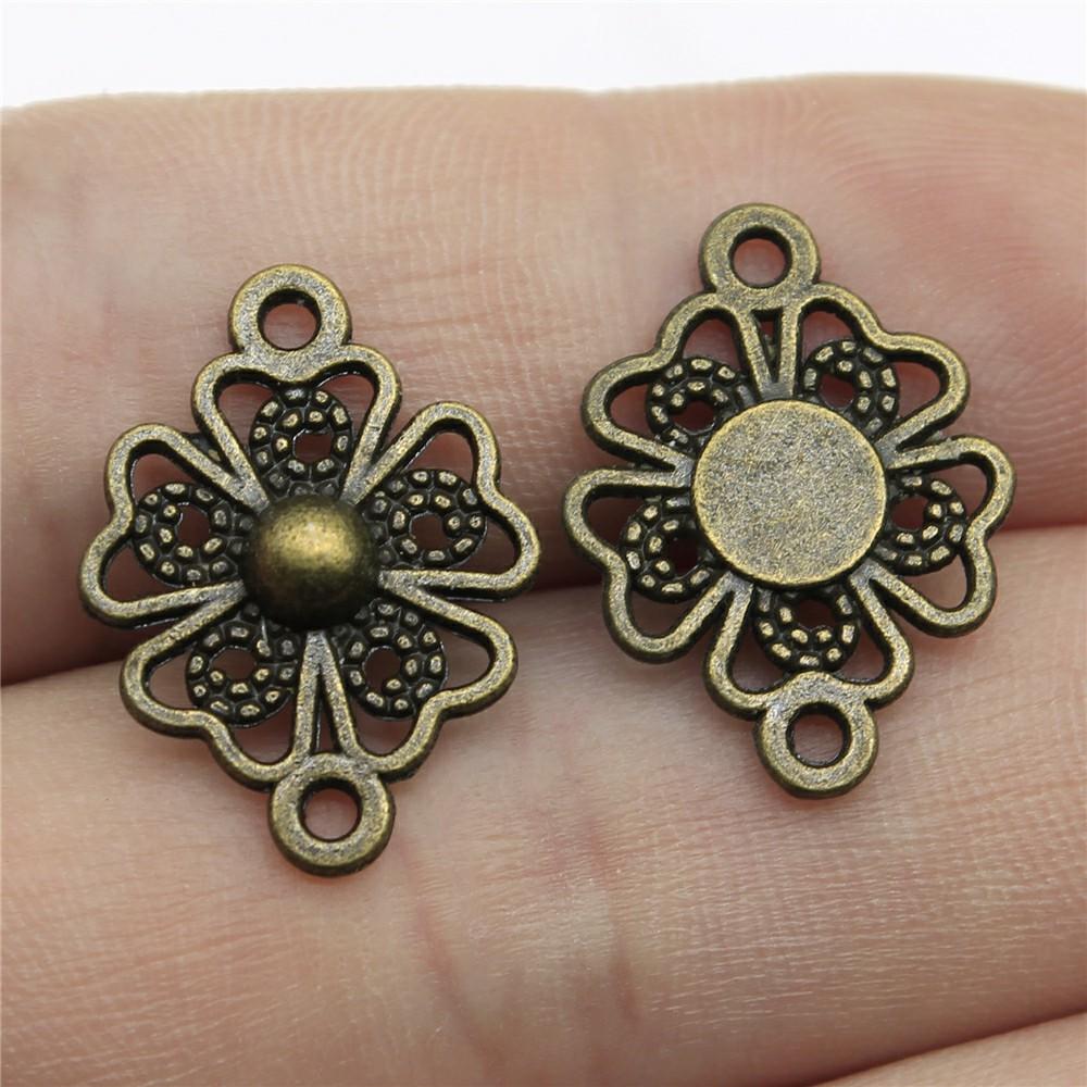 10pcs Vintage Antique Silver Color Connector Charms For Earring Necklace Bracelet Making Jewelry Making Findings
