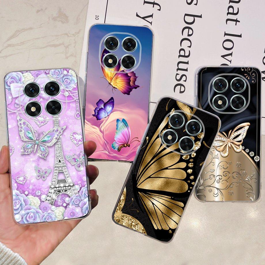 For Xiaomi Redmi Note 14 14Pro Case Coque Soft Silicone Back Cover Flower Butterfly Love Heart Clear Funda Redmi Note14 Pro Capa
