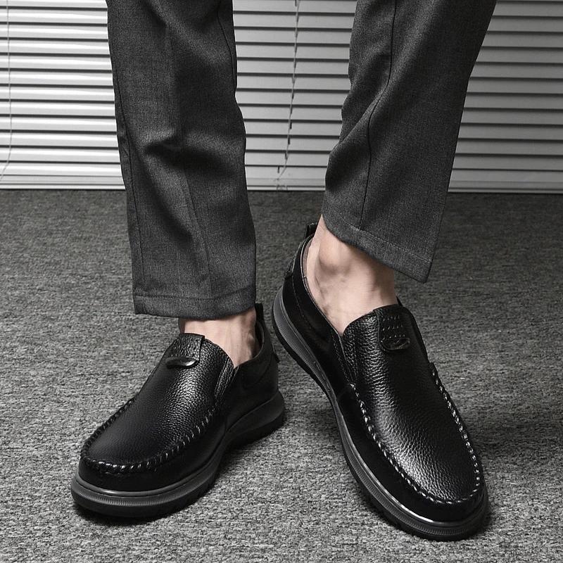 Men Loafers Genuine Leather Casual Shoes Autumn Male Outdoor Walking Shoes Comfortable Mens Sneakers Soft Loafers Men's Shoes