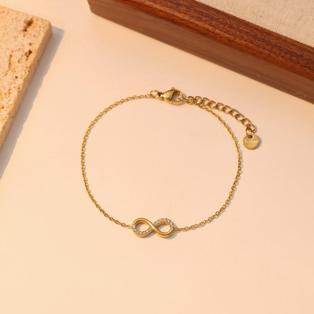 Fashion Creative Number 8 Simple Bracelet Cross-border New Product Exquisite and Versatile High-end Design Hand Jewelry Women